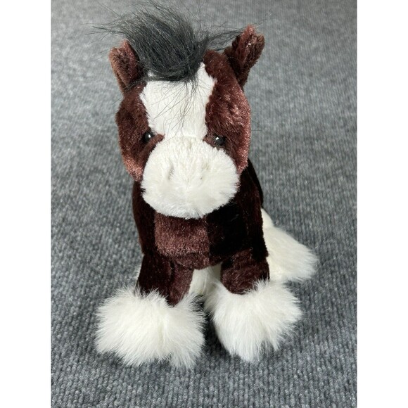 Ganz Webkinz Clydesdale Horse White Brown Black 8” Plush Stuffed Animal No Code - Picture 2 of 6